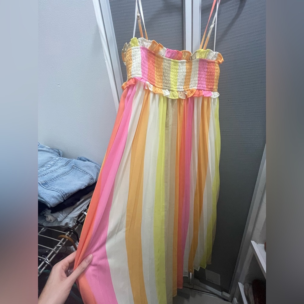 NEVER WORN PINK LIMONATA PLEATED MIDI DRESS - Picture 6 of 7